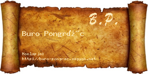 Buro Pongrác névjegykártya
